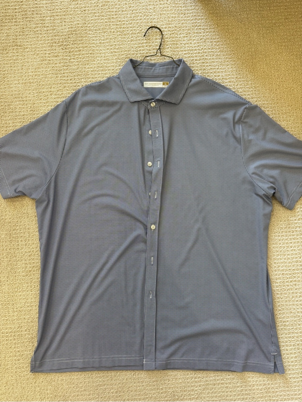 Hart Schaffner Marx Men's Blue Short-Sleeve Button Front Shirt